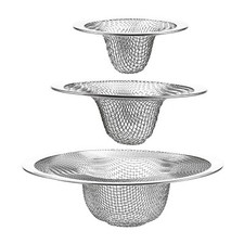 Mainstays 3-PK KITCHEN BATHROOM SHOWER SINK STRAINER Stainless Steel Mesh Screen