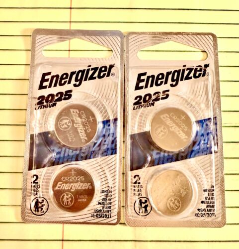 Lot Of 4 Energizer 2025 Batteries, Expiration Date 03/2031