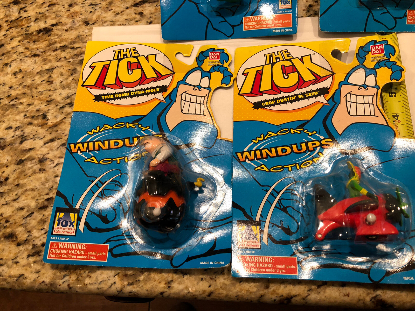 Nice Lot of 5 Vintage 1995 The Tick Bandai Action Figures & Wacky Wind Up New