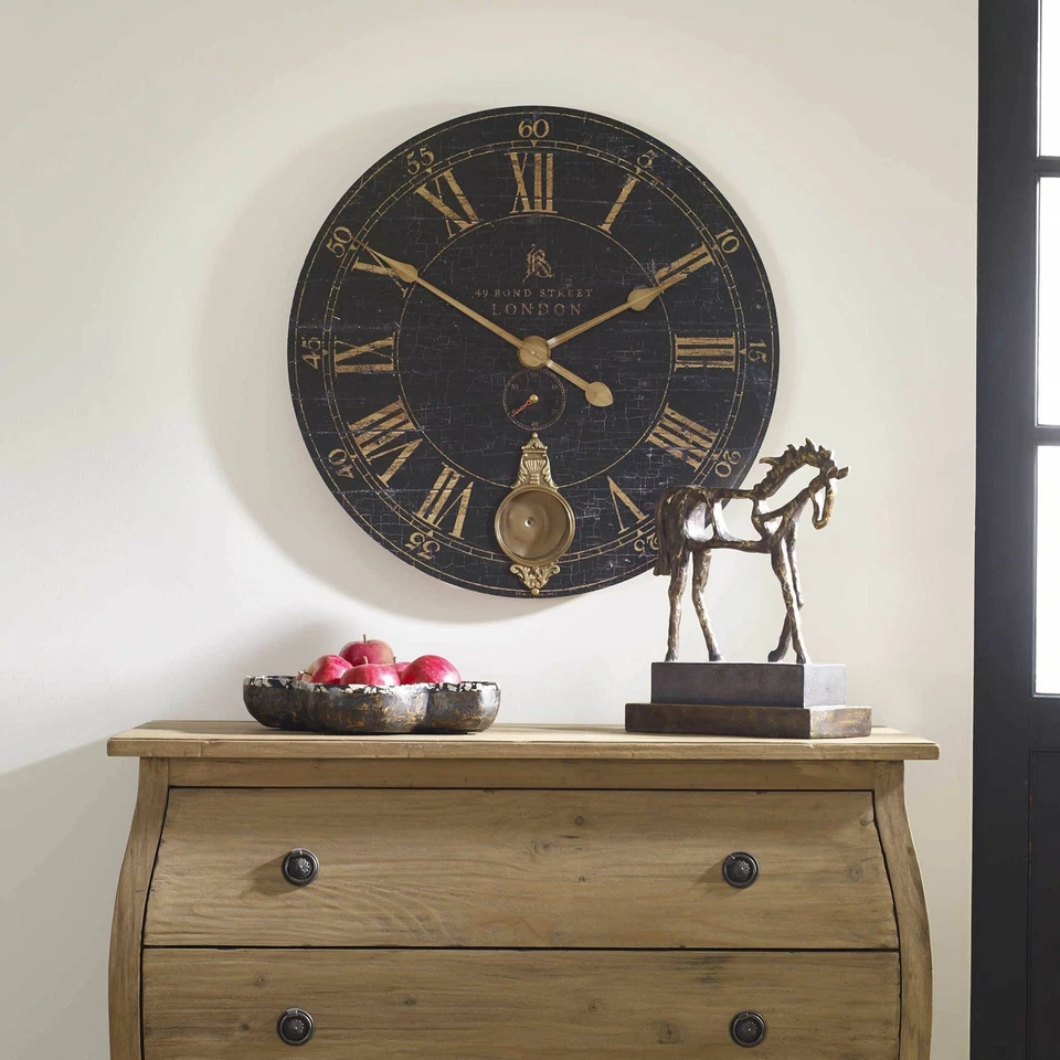 Uttermost 6030 Bond Street 30" Black Wall Clock - Image 2 of 3