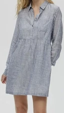 New Michael Stars Women's Medium Elsie Striped Shirt Dress NWT $148
