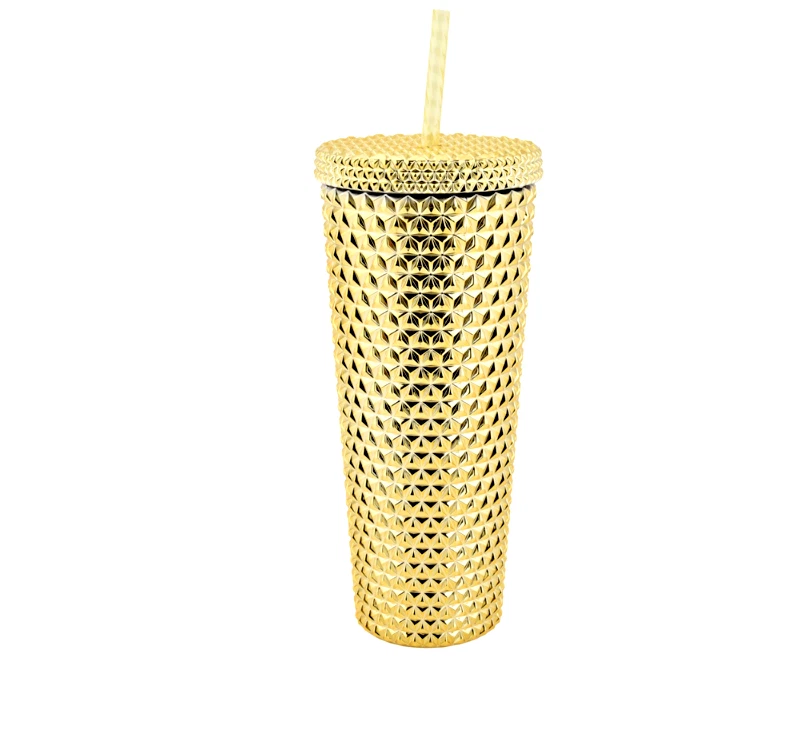 Vaso con tachuelas 26 oz - oro iridiscente, vaso de café helado edición limitada Foto 4 de 4