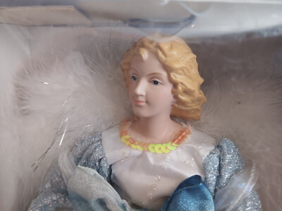 New Old Stock - Vintage 14'' Feathered Angel Christmas Tree Topper / Ornament - I