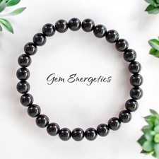 Black Tourmaline Bracelet Protection Bracelet Evil Eye Bracelet 4, 6, 8, 10mm.