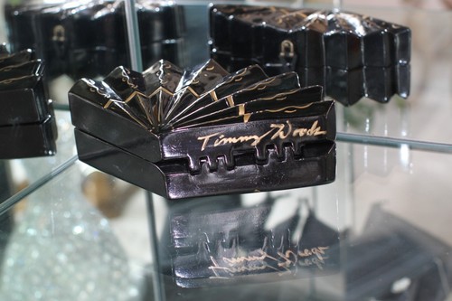 TIMMY WOODS BEVERLY HILLS BLACK FLUTTERING FAN UNIQUE PURSE SHOULDER BAG - Picture 4 of 7