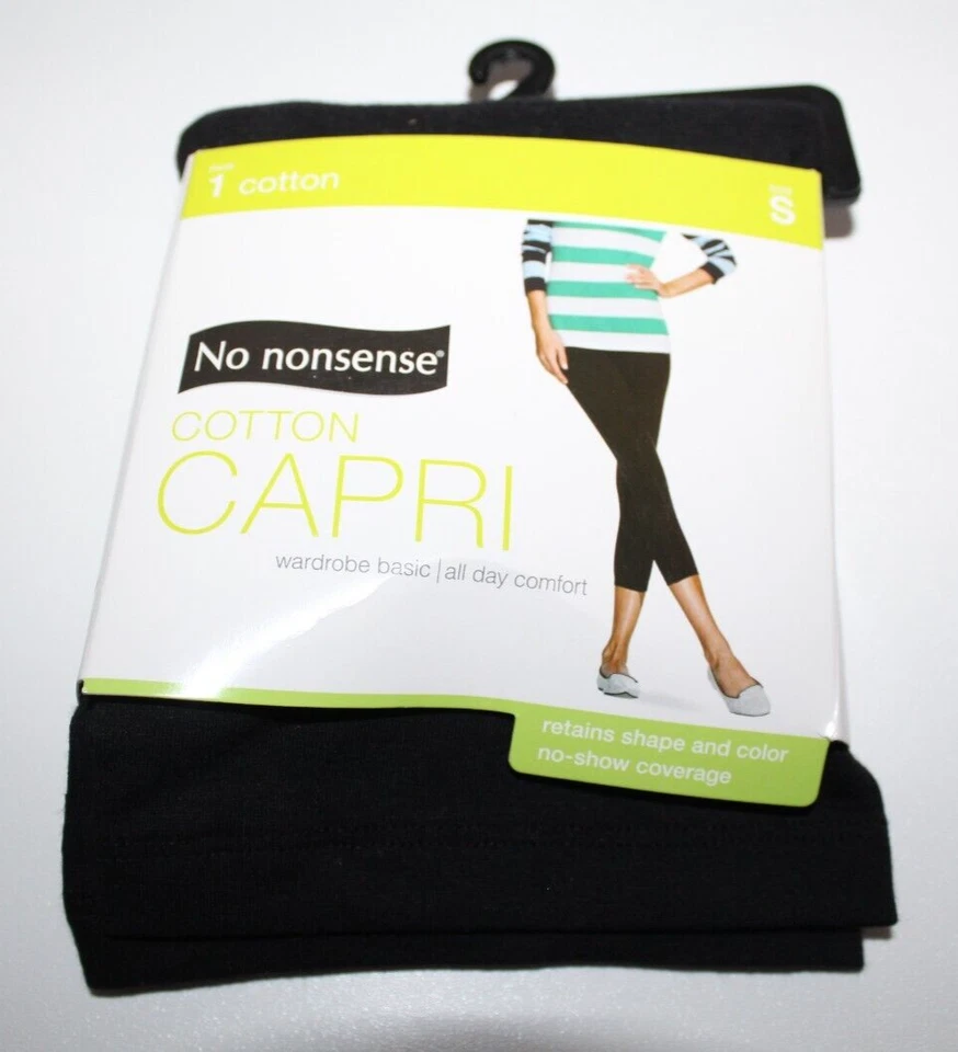 No nonsense Women's Black One Pair Cotton Capri Leggings - S, M, or L - Image 4 of 4