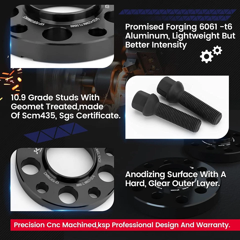 2pcs 15mm 5x100 5x112 Hubcentric Wheel Spacers For VW Golf Audi A3 A4 A6 - Image 4 of 4