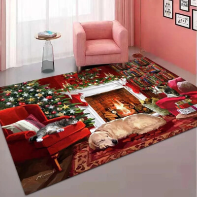 Christmas Santa Claus Snowman Carpet Large Area Rug living room