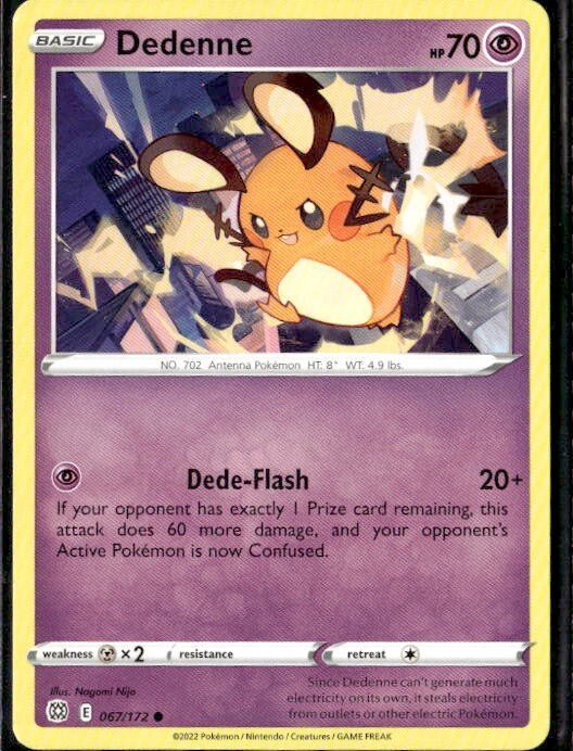 2022 Pokemon TCG Sword & Shield Brilliant Stars Dedenne 67/172