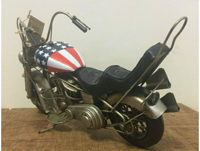 Metal Tin USA Motorbike Model BNIB AMERICAN BIKE MODEL USA FLAG