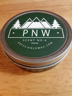 PNW Scent No. 6 Soy Travel Candle  long burn Time by Art + Science Free Shipping