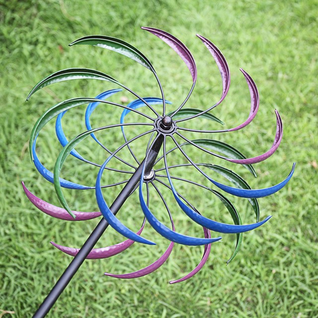 JAXPETY Metal Double Spiral Outdoor Wind Spinner MultiColor for sale online eBay