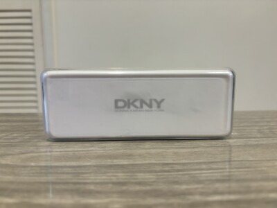 Original DKNY Sonnenbrille / Brille Schutz Hartplastik Etui - Weiß