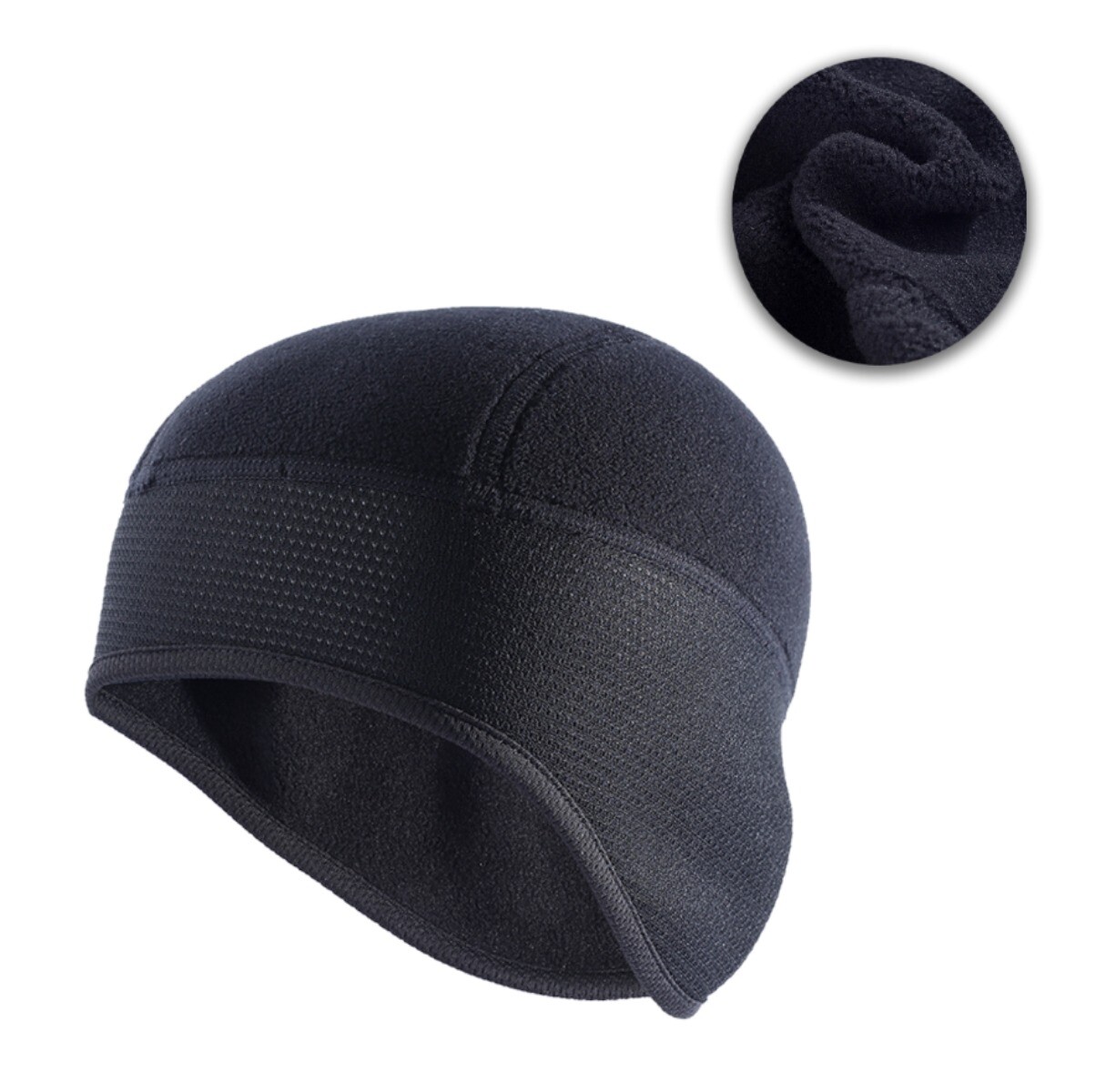 Winter Skull Helmet Liner Fleece Windproof Ear Covers for Cycling and Skiing