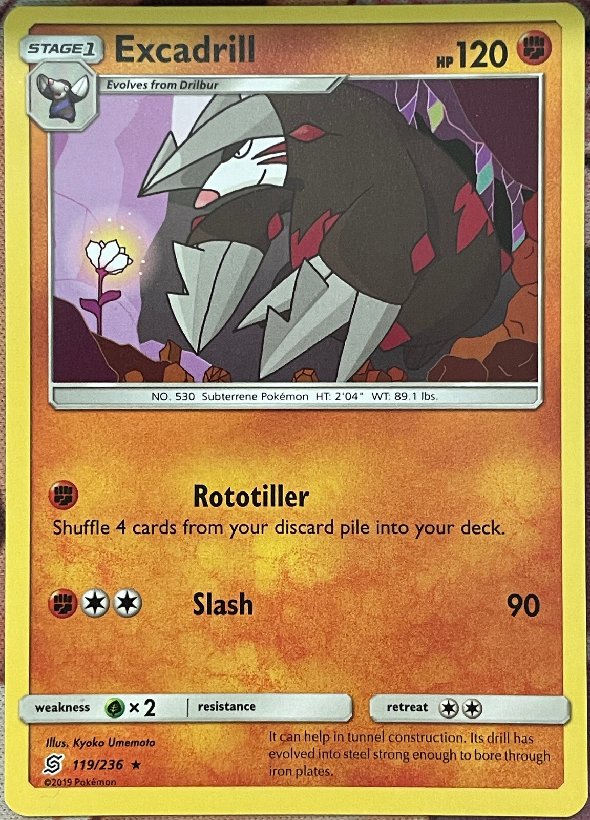 Excadrill Rare - 119/236 - Unified Minds Pokemon 2019