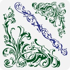 Ornate Corners Stencils 11.8x11.8 inch Corner Art Damask Border Painting Stencil