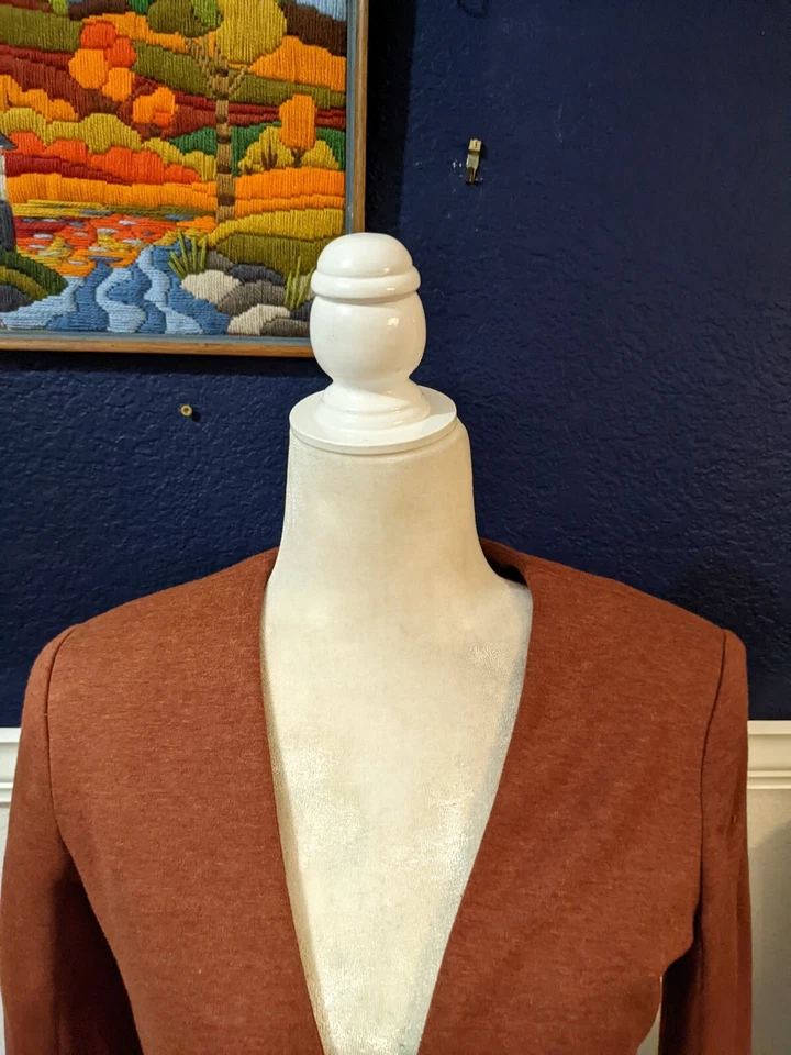 Chaqueta Blazer Anthropologie Cartonnier Forrada Tejido Óxido Un Botón Talla Pequeña S Foto 2 de 4