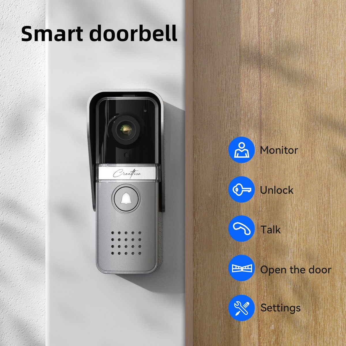 Door Bell Camera Wireless TMEZON Wired Video Intercom System,