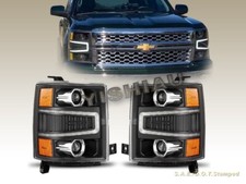 2014-2015 Chevrolet Silverado 1500 Pickup Black Luxx Led Projector Headlights