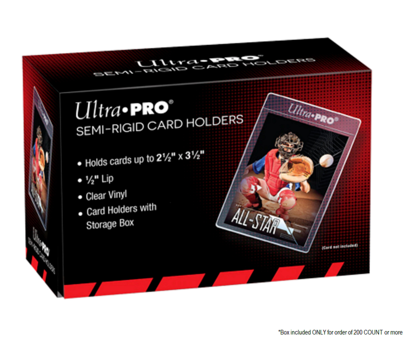 (5-200) Ultra Pro Semi Rigid Loose Card Holders 1/2" lip Size 2 FREE SHIPPING