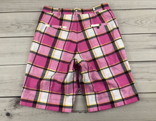 Pantaloncini da golf a quadretti rosa da uomo misto cotone 11"" inserto taglia 32 - Foto 2 di 11