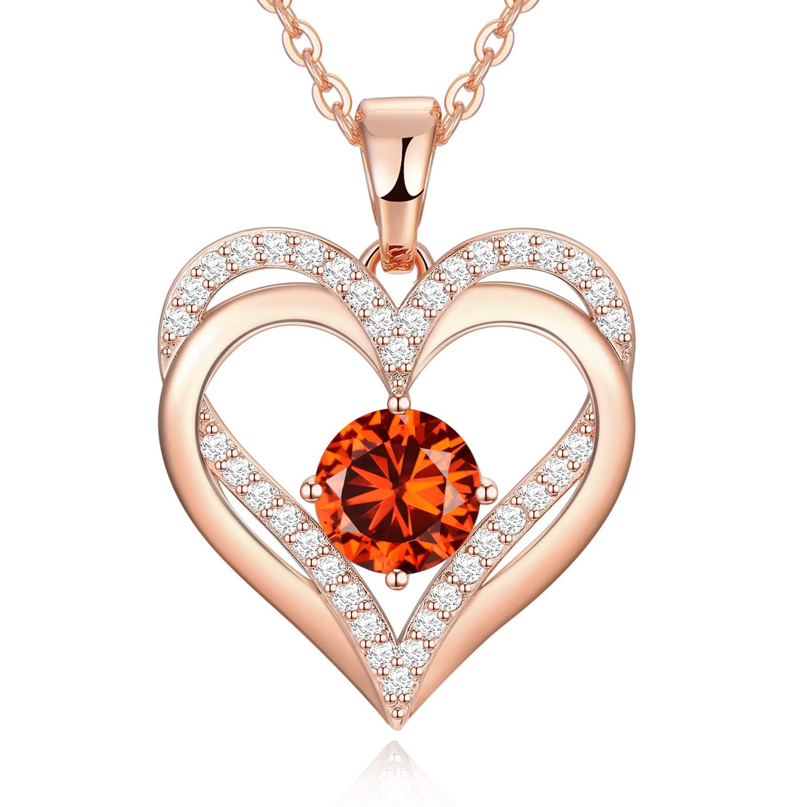 Birthday Gifts for Wife Necklace for Women Heart Birthstone Necklaces Gifts f...