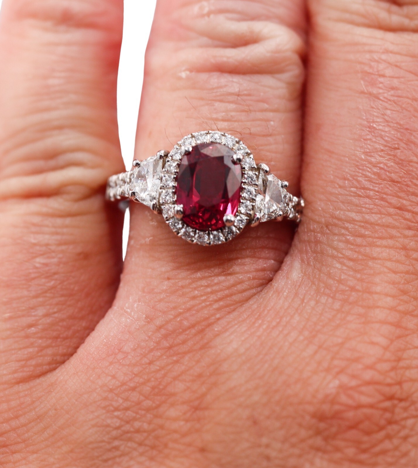 2.04ct Ruby Diamond Gold Ring - image 4