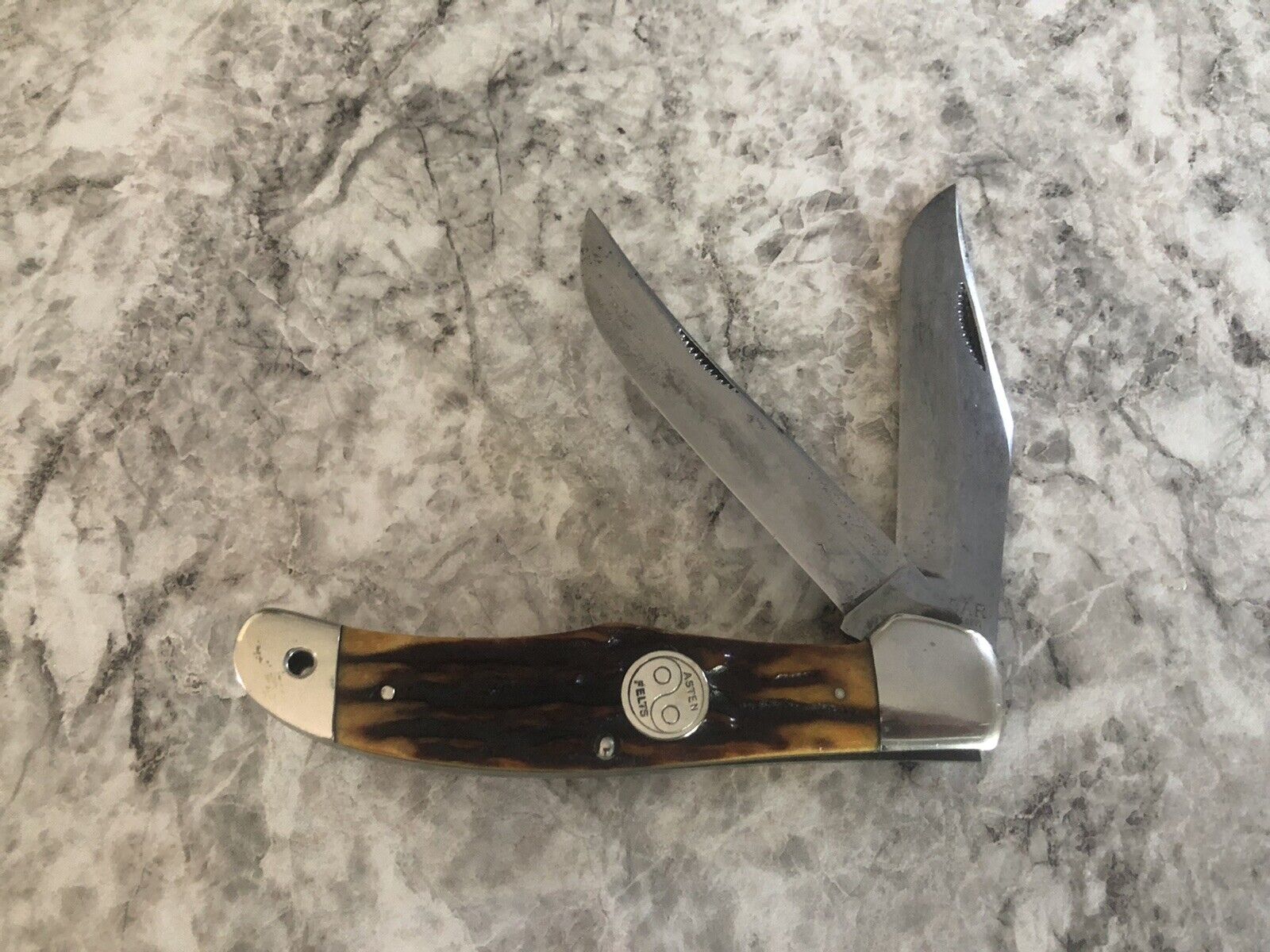 Vintage Ka-Bar Knife, 2 Blade Stag