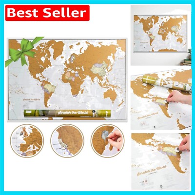 Customizable Travel Adventure: Scratch Off World Map - Extra Large - 84 x 59 cm