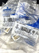 4- Leviton 40830-BWE, Coupler, RCA, White, Snap In Speaker Jack Module