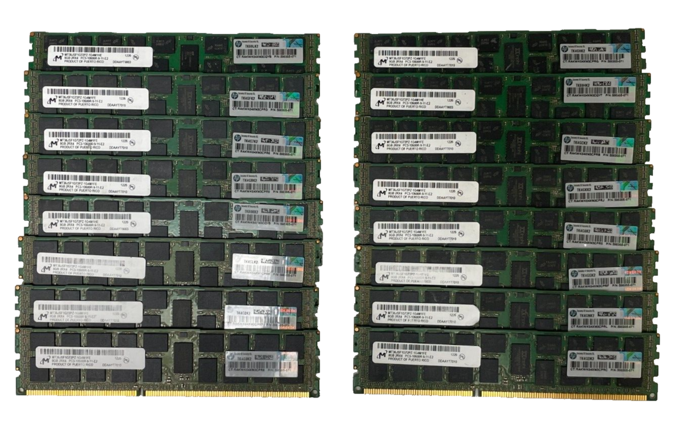 Hynix 8gb 2rx4 Pc3l 10600r 9 11 E2 Micron 8GB PC3L Server RAM 2Rx4 PC3-10600R-9-11-E2 - Lot of 16 | eBay