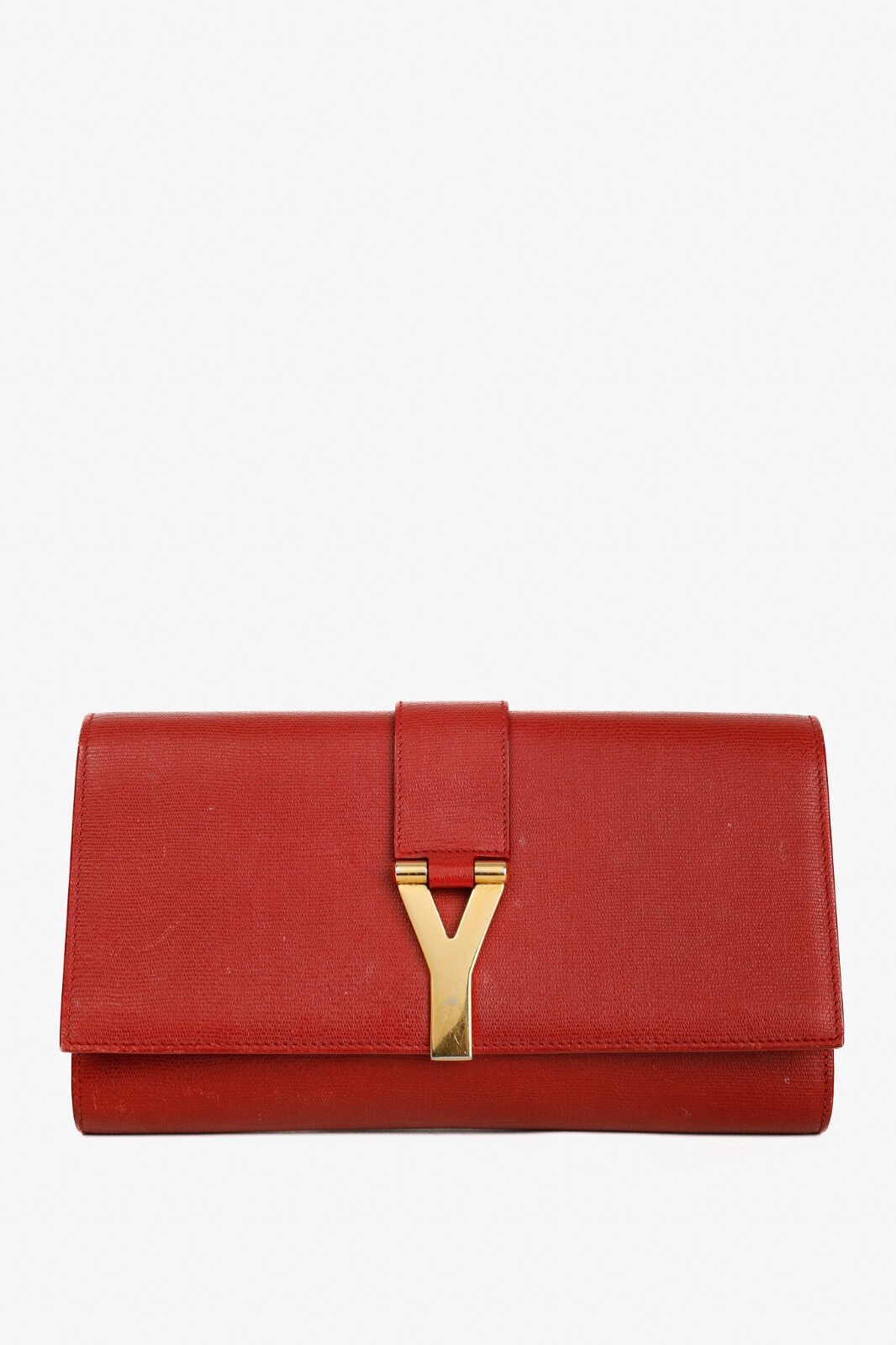Yves Saint Laurent Vintage Golden-Y Red Sac Clutch