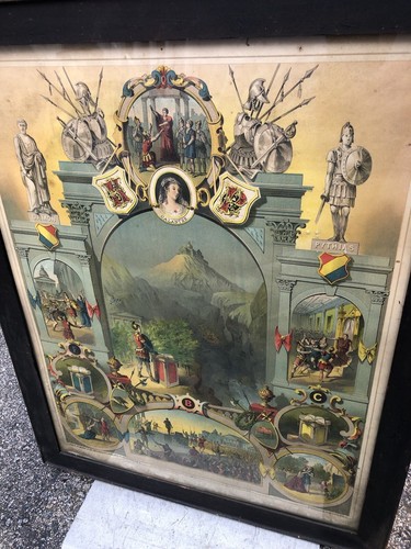 Antique Framed Masonic Color Lithograph J Hale Powers & Strobridge Cincinnati O - Picture 2 of 11