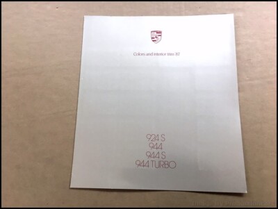 PORSCHE 924S 944 944S 944 Turbo カタログ 1987 Porsche Color Paint and Trim Brochure Guide - 944S Turbo 924