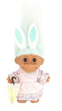 Troll Doll Russ Easter Bunny Vintage 5 inch Green Hair Spring
