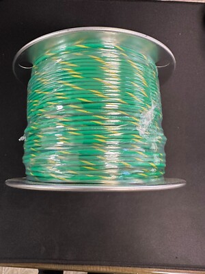 14 AWG Copper Stranded Wire 500' FT THHN/THWN 600v - Green with yellow stripe