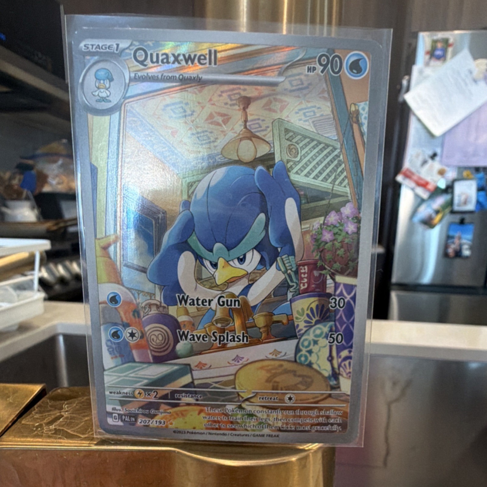 Pokémon Quaxwell 207/193 Sv02: Paldea Evolved Illustration Rare Full Art Holo 9…