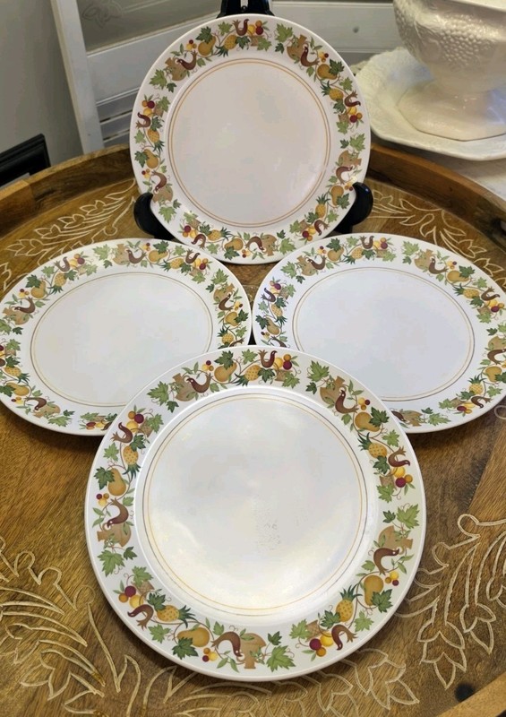 Set of 4 Noritake Progression Homecoming 9002 Dinner Plates 10.5" Vintage Japan