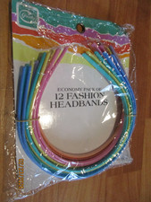 1982 Goody 12 pack Pastel Fashion Headbands 9866/8 NOS