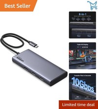 8 in 1 USB C Docking Station Dual 4K HDMI DP USB-C A Ports 100W PD