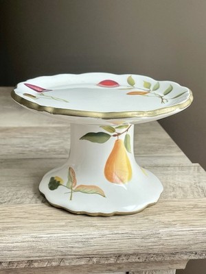 Vintage The White Barn Candle Company Pedestal Candle holder with fruit design