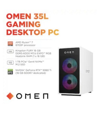 OMEN 35L Gaming Desktop PC setup With 34  LG CURVED MONITOR AND KEYBOARD/MOUSE