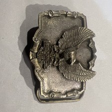 Vintage Harley Davidson 606 Brass Enamel Belt Buckle Rare 1982'S Eagle