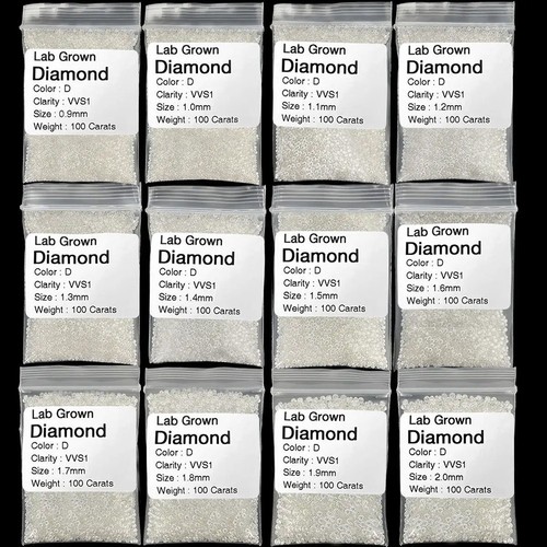 Certified 1 mm Round Cut CVD Diamond J Color VVS/VS Clarity 200 Pcs Lot - Picture 3 of 8