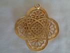 Trifari Gold Toned Textured Large Looped Pendant Signed ($4240) — photo 2