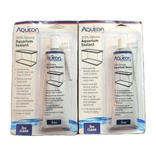 2 Tubes of Aqueon 100 Silicone Aquarium Sealant Fish Tank Waterproof Seal 3oz.