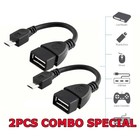 2pcs Micro USB OTG Cable Adapter Male to 2.0 Female for Android Tablet Phone