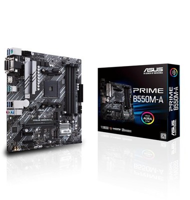ASUS PRIME B550M-A, AMD AM4, MATX, 128GB DDR4, 4DIMM, D-SUB, DVI-D, HDMI, PCIE B