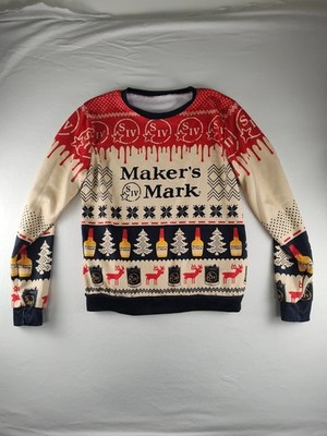 Makers Mark Ugly Sweater Beer Drinking Christmas Ugly Sweater SEE MEASUREMENTS