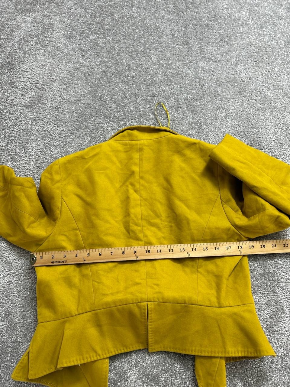 Zara Basic Blazer Jacket Womens Large Yellow Cott… - image 5